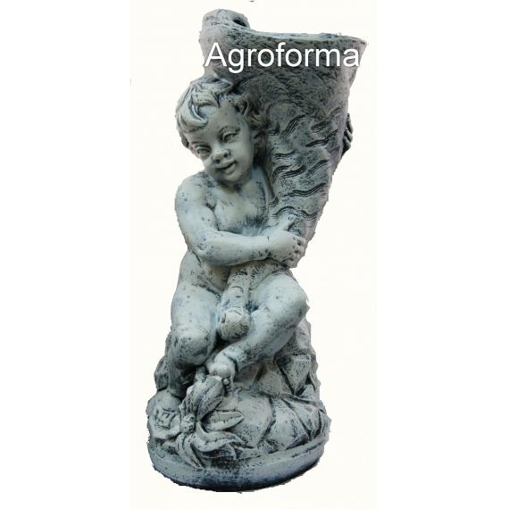 Ангел с ракушкой, фигура садовая 95х50 АФ0385